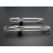 Wholesale Simple Clear Glass Hand Pipes Smoking Pipes with Colored Balancers